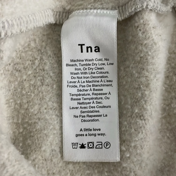 TNA The Iconic Hoodie Cropped Striped Sleeves Gray Size XXS Boxy Oversized - Picture 11 of 13